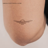 Minimalist Sea Sunset Temporary Tattoo (Set of 3)