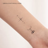 Finger Composition 4 Temporary Tattoo (Set of 3)