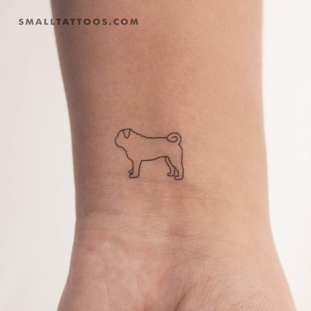 Tatuaje temporal de Pug (juego de 3)