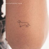 Small Dachshund Temporary Tattoo (Set of 3)