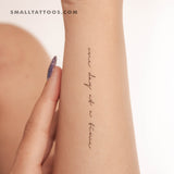 Handwritten Font One Day At A Time Temporary Tattoo (Set of 3)