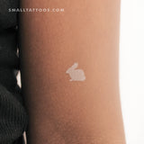 White Color Rabbit Temporary Tattoo - Set of 3