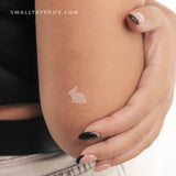 White Color Rabbit Temporary Tattoo - Set of 3