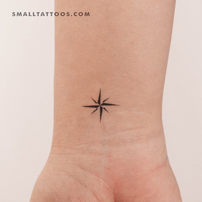 Small Minimalist Compass Temporary Tattoo (Set of 3)