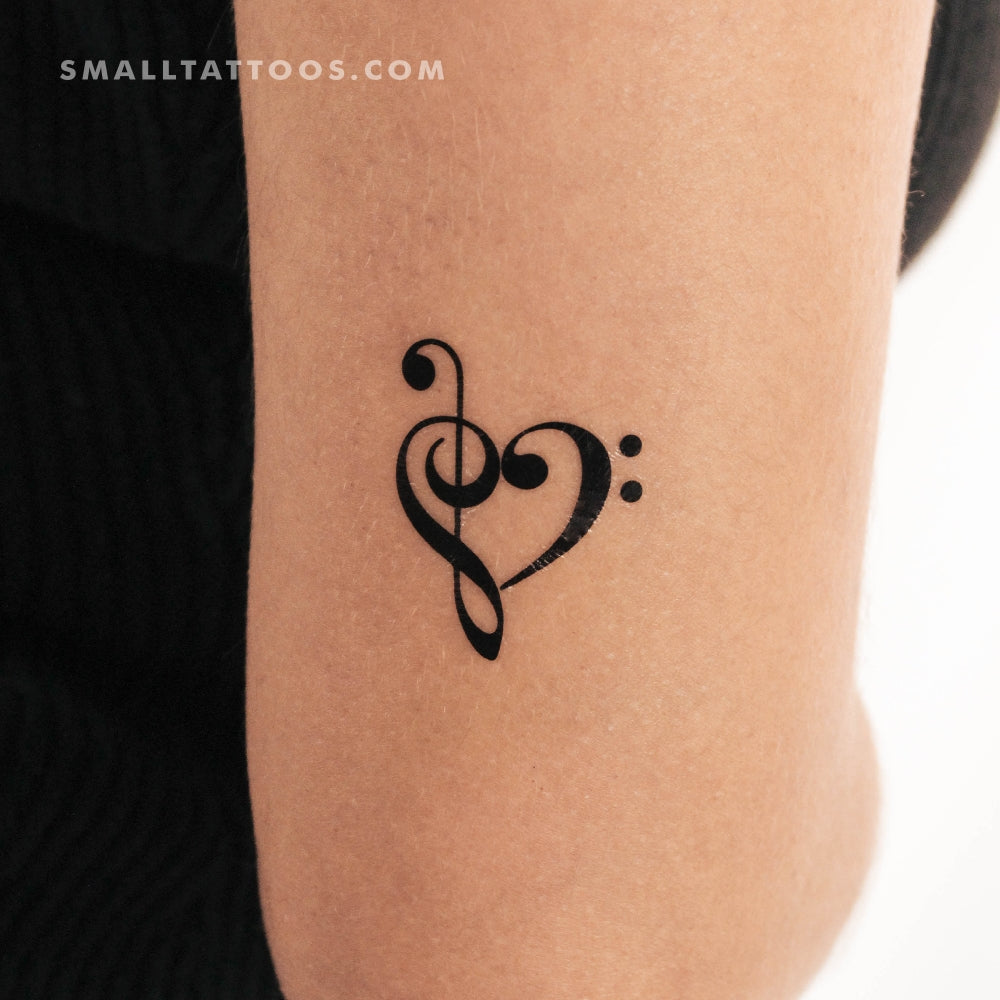 Music Heart Temporary Tattoo (Set of 3)