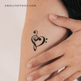 Music Heart Temporary Tattoo (Set of 3)