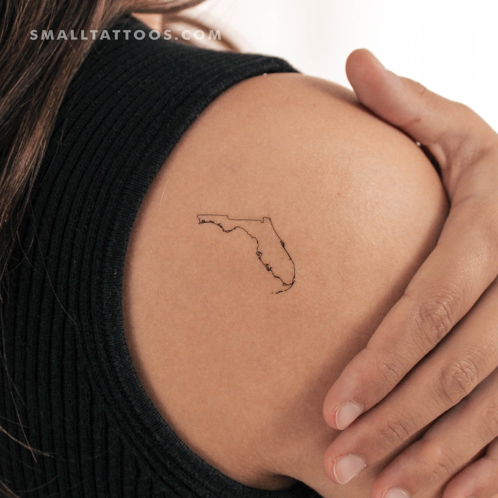 Tatuaje temporal del contorno del mapa de Florida (juego de 3)