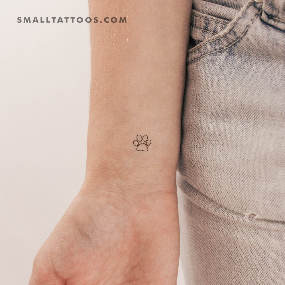 Tatuaje temporal de contorno de patita (juego de 3)