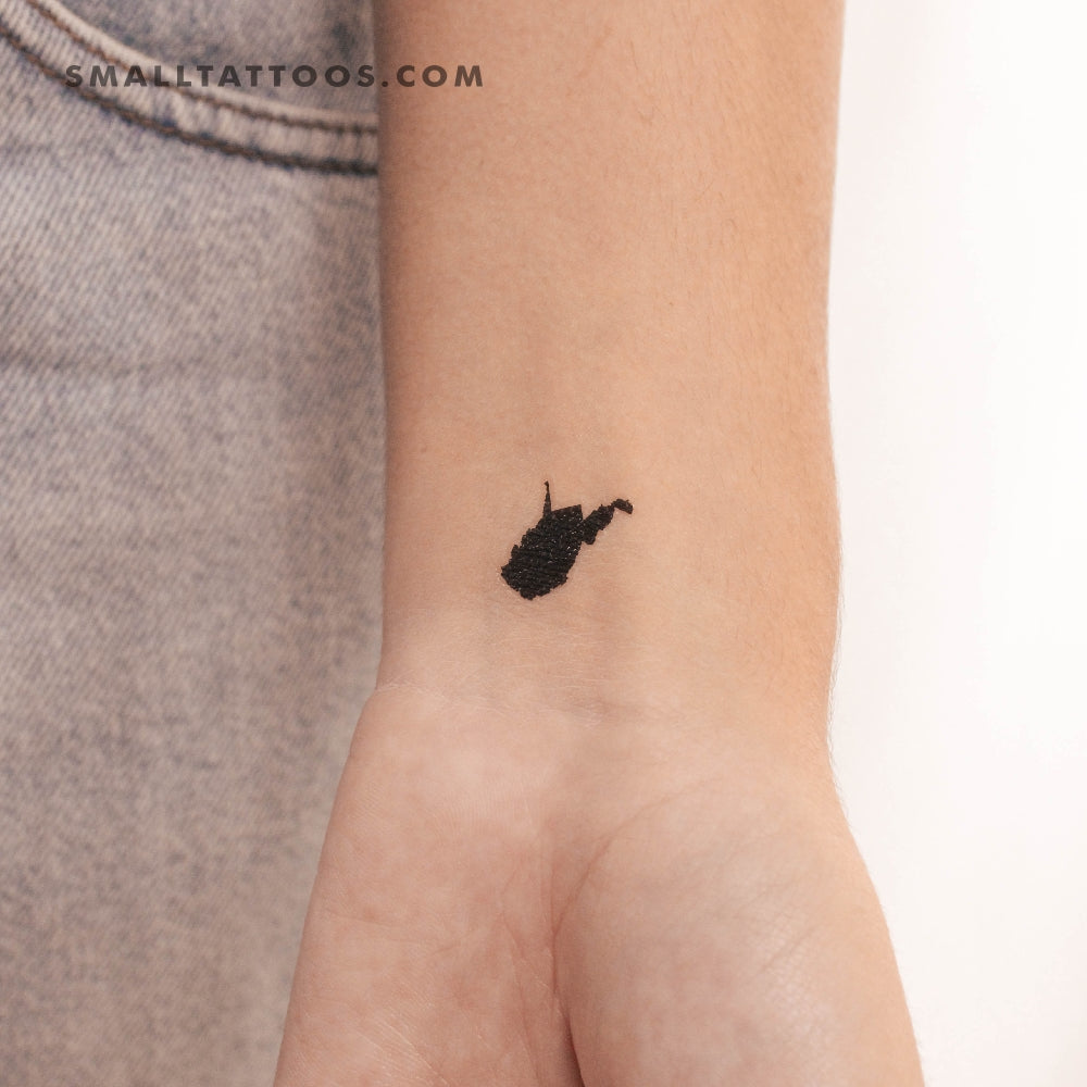 Tatuaje temporal del mapa de Virginia Occidental (juego de 3)