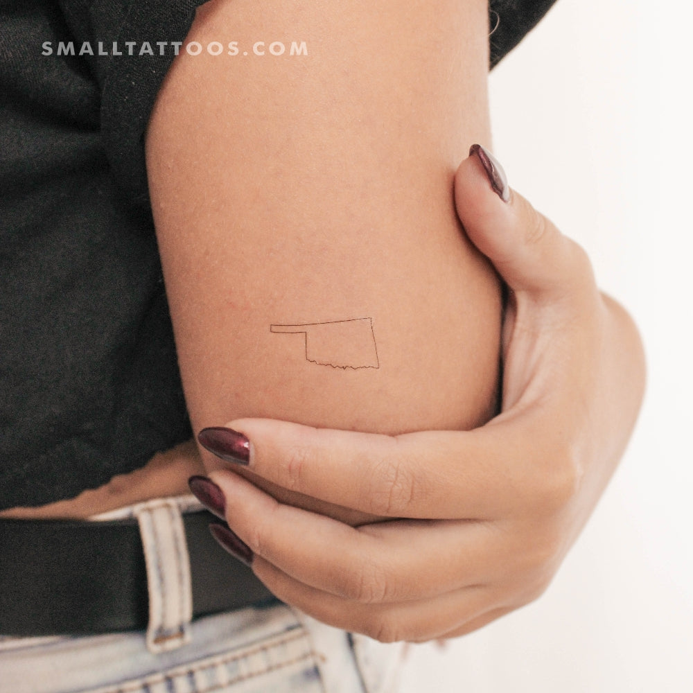 Tatuaje temporal del mapa de Oklahoma (juego de 3)