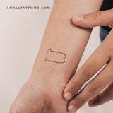 Pennsylvania Map Outline Temporary Tattoo (Set of 3)