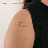 Pennsylvania Map Outline Temporary Tattoo (Set of 3)