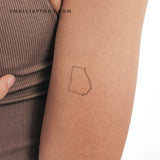 Georgia Map Outline Temporary Tattoo (Set of 3)