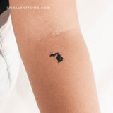 Michigan Map Temporary Tattoo (Set of 3)