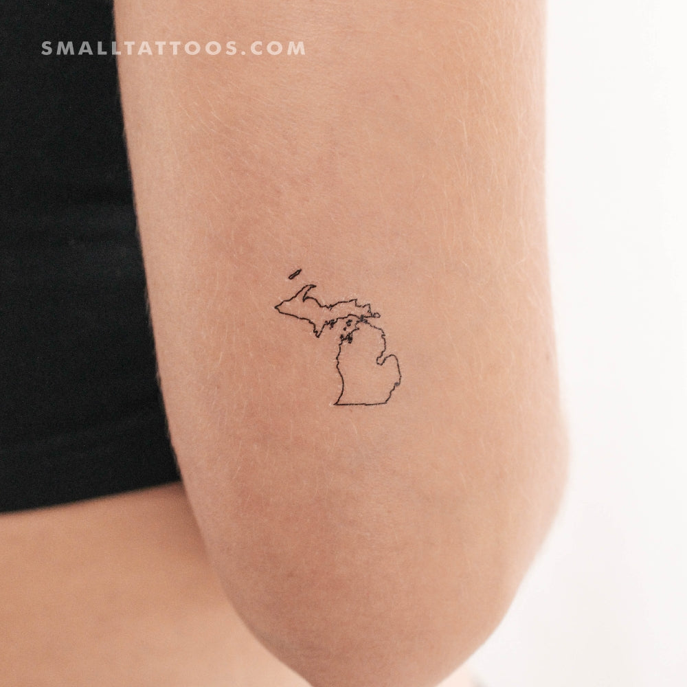 Tatuaje temporal del mapa de Michigan (juego de 3)