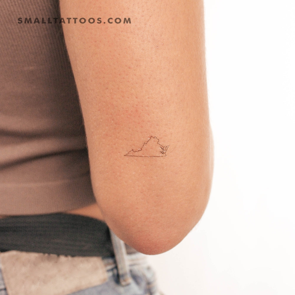 Tatuaje temporal del mapa de Virginia (juego de 3)