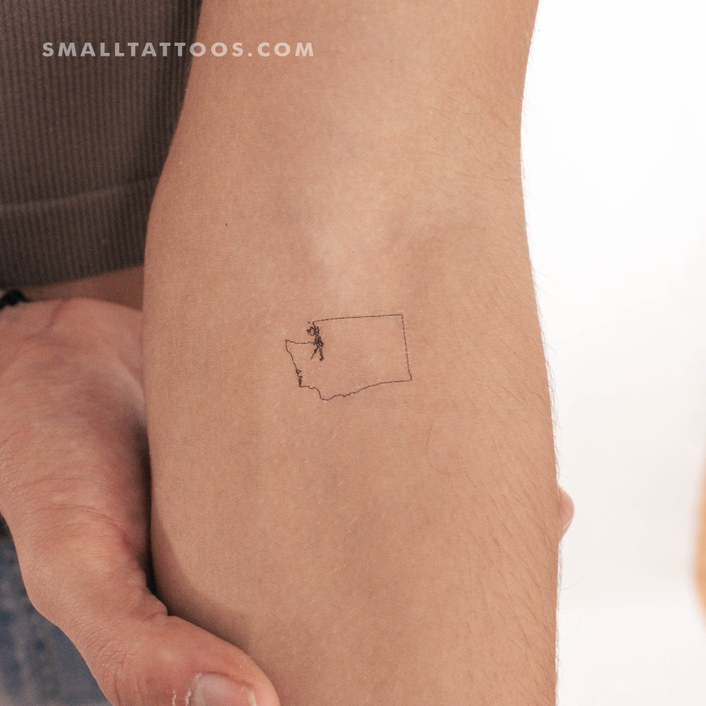 Tatuaje temporal del mapa de Washington (juego de 3)