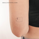 Washington Map Outline Temporary Tattoo (Set of 3)
