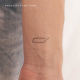 Tennessee Map Outline Temporary Tattoo (Set of 3)