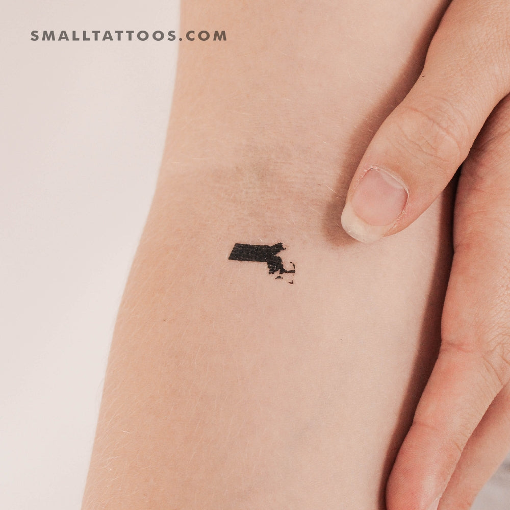 Tatuaje temporal del mapa de Massachusetts (juego de 3)