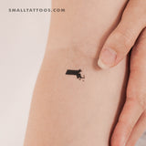 Massachussets Map Temporary Tattoo (Set of 3)