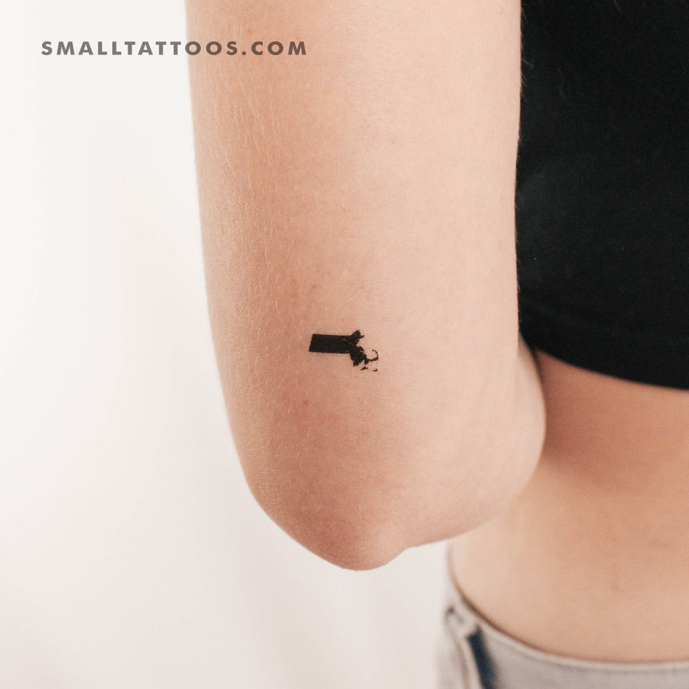 Tatuaje temporal del mapa de Massachusetts (juego de 3)