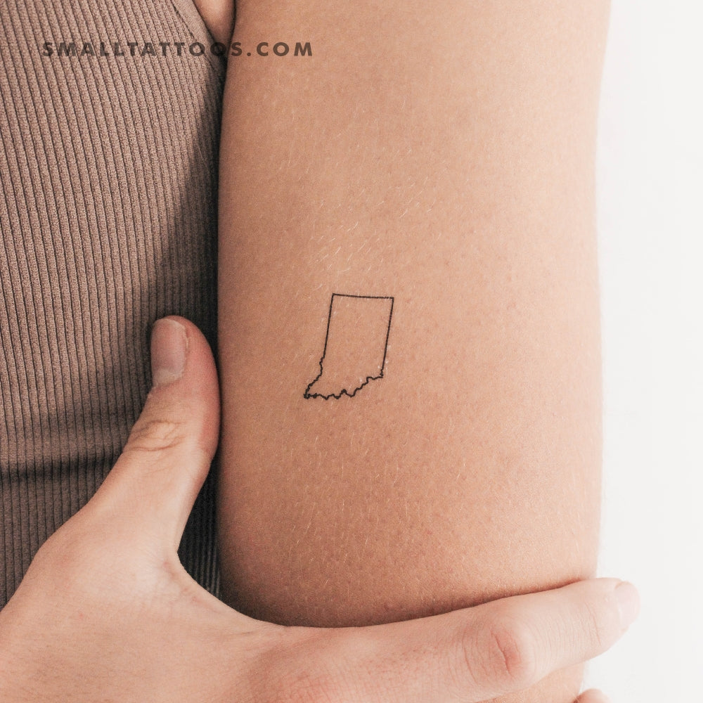 Tatuaje temporal del contorno del mapa de Indiana (juego de 3)