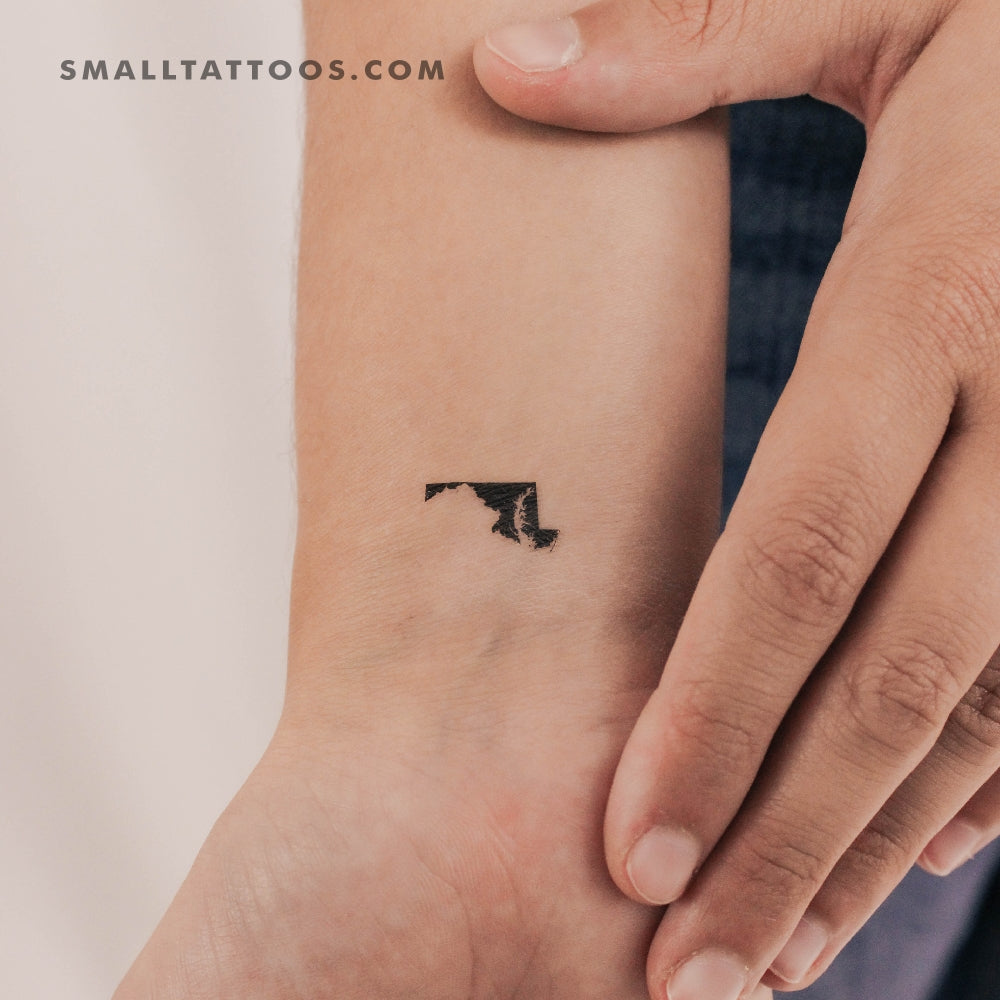 Maryland Map Temporary Tattoo (Set of 3)