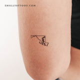 Maryland Map Outline Temporary Tattoo (Set of 3)