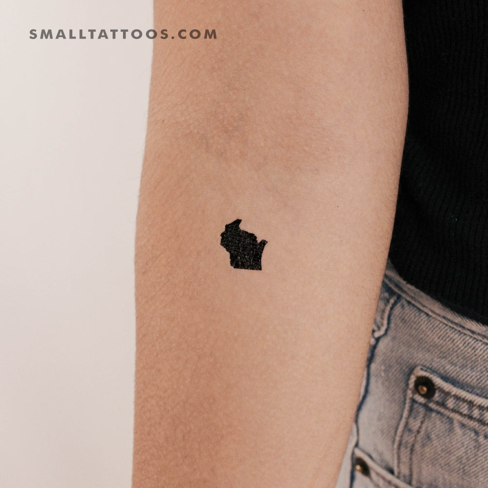 Tatuaje temporal del mapa de Wisconsin (juego de 3)