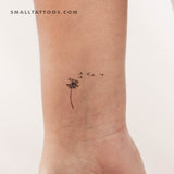 Minimalist Blown Dandelion Temporary Tattoo (Set of 3)