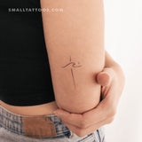 Minimalist Wave Cross Temporary Tattoo (Set of 3)