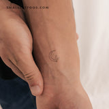 Moon And Cat One Line Temporary Tattoo (Set of 3)