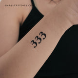 333 Angel Number Temporary Tattoo (Set of 3)