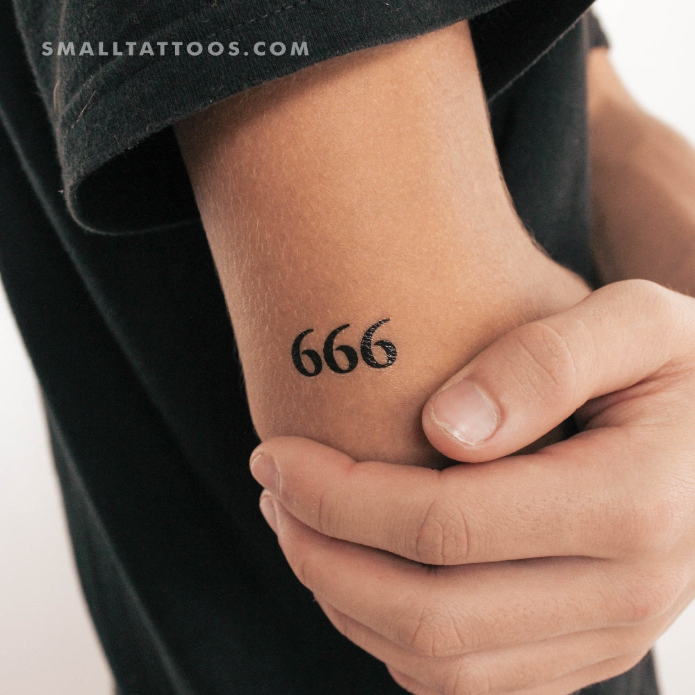 Tatuaje temporal del número angelical 666 (juego de 3)