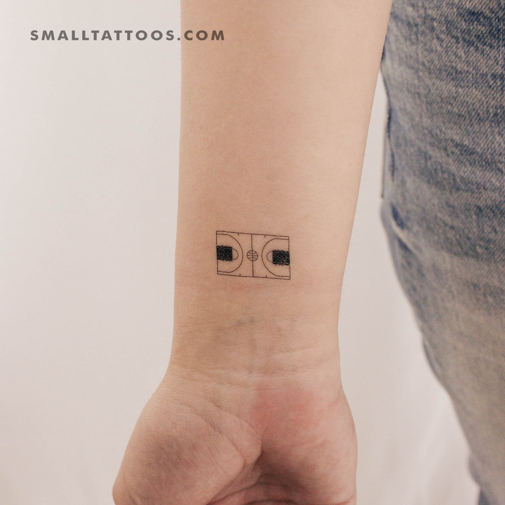 Basketball Court Temporary Tattoo - Set of 3