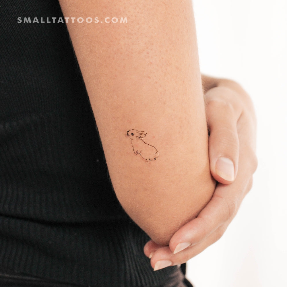 Tatuaje temporal de conejo de pie (juego de 3)