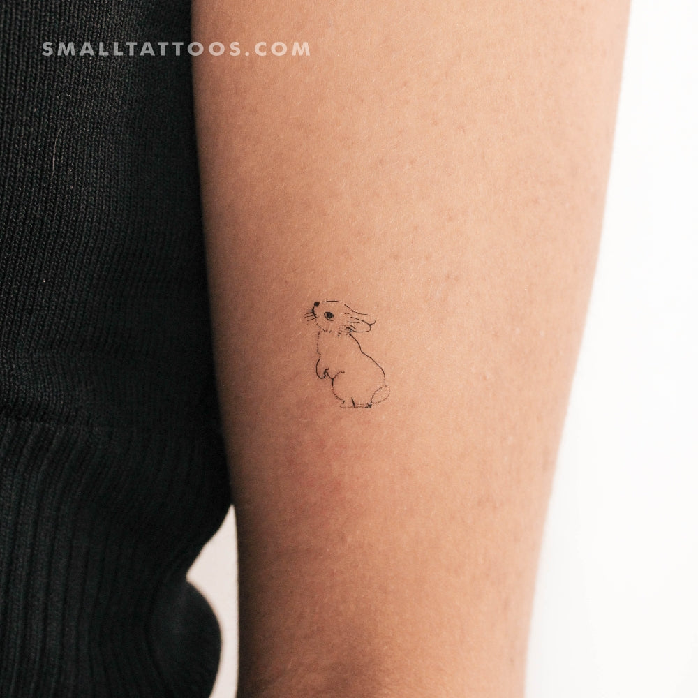 Tatuaje temporal de conejo de pie (juego de 3)