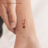 Jack Of Diamonds Temporary Tattoo - Set of 3