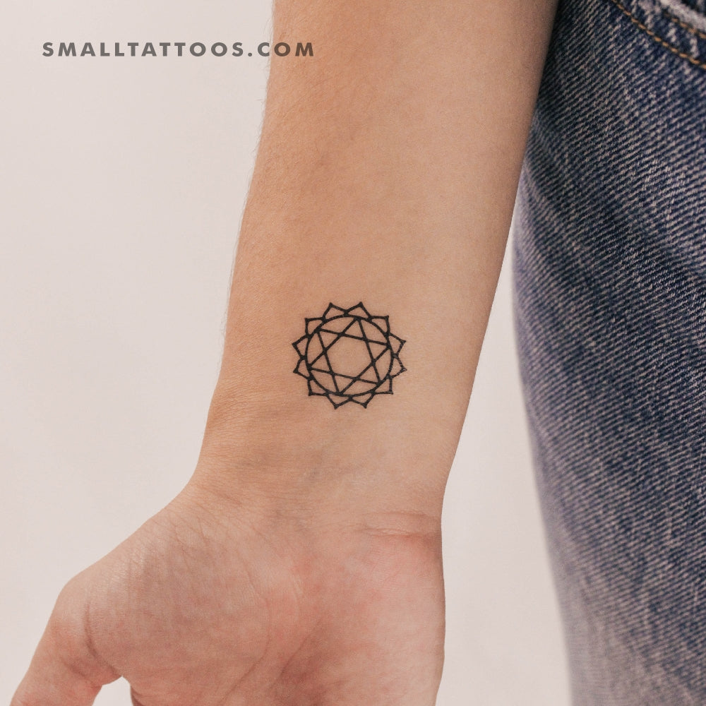 Anahata Chakra Temporary Tattoo Set of 3 Small Tattoos