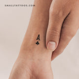 Small Ace Of Clubs Temporary Tattoo (Set of 3)