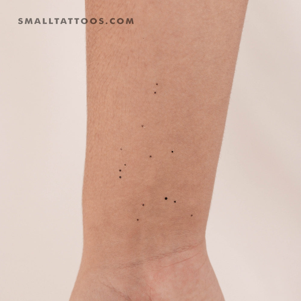 Minimalist Aquarius Constellation Temporary Tattoo (Set of 3)