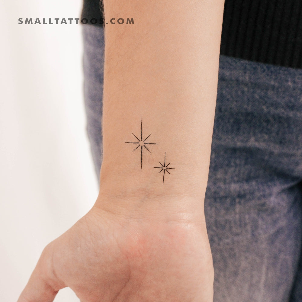 Shining Star Sparkles Temporary Tattoo (Set of 3) Small Tattoos