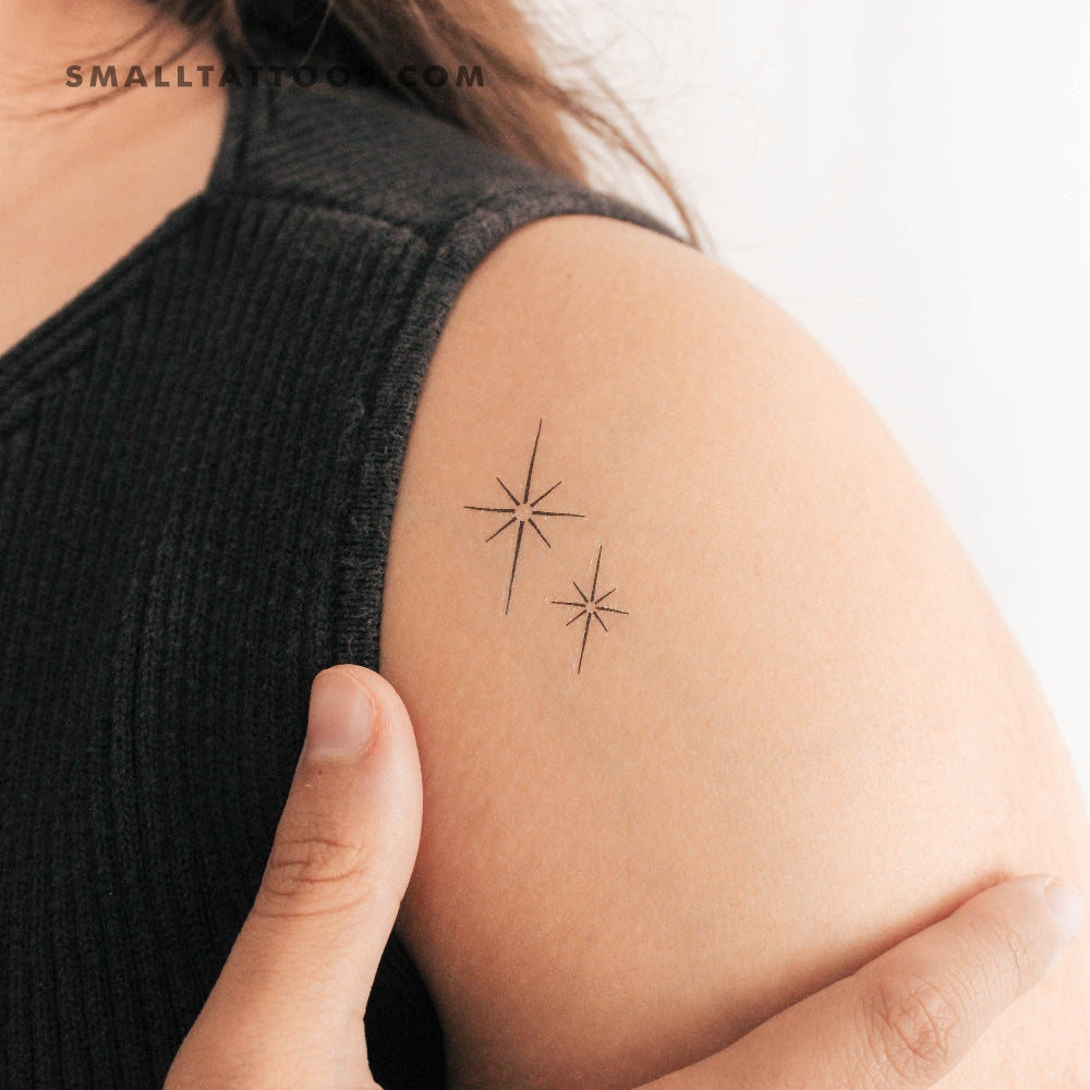 Tatuaje temporal de estrellas brillantes (juego de 3)