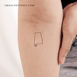 Alabama Map Outline Temporary Tattoo (Set of 3)