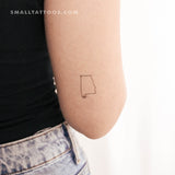Alabama Map Outline Temporary Tattoo (Set of 3)