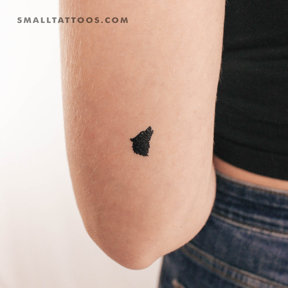 Tatuaje temporal de cabeza de lobo (juego de 3)