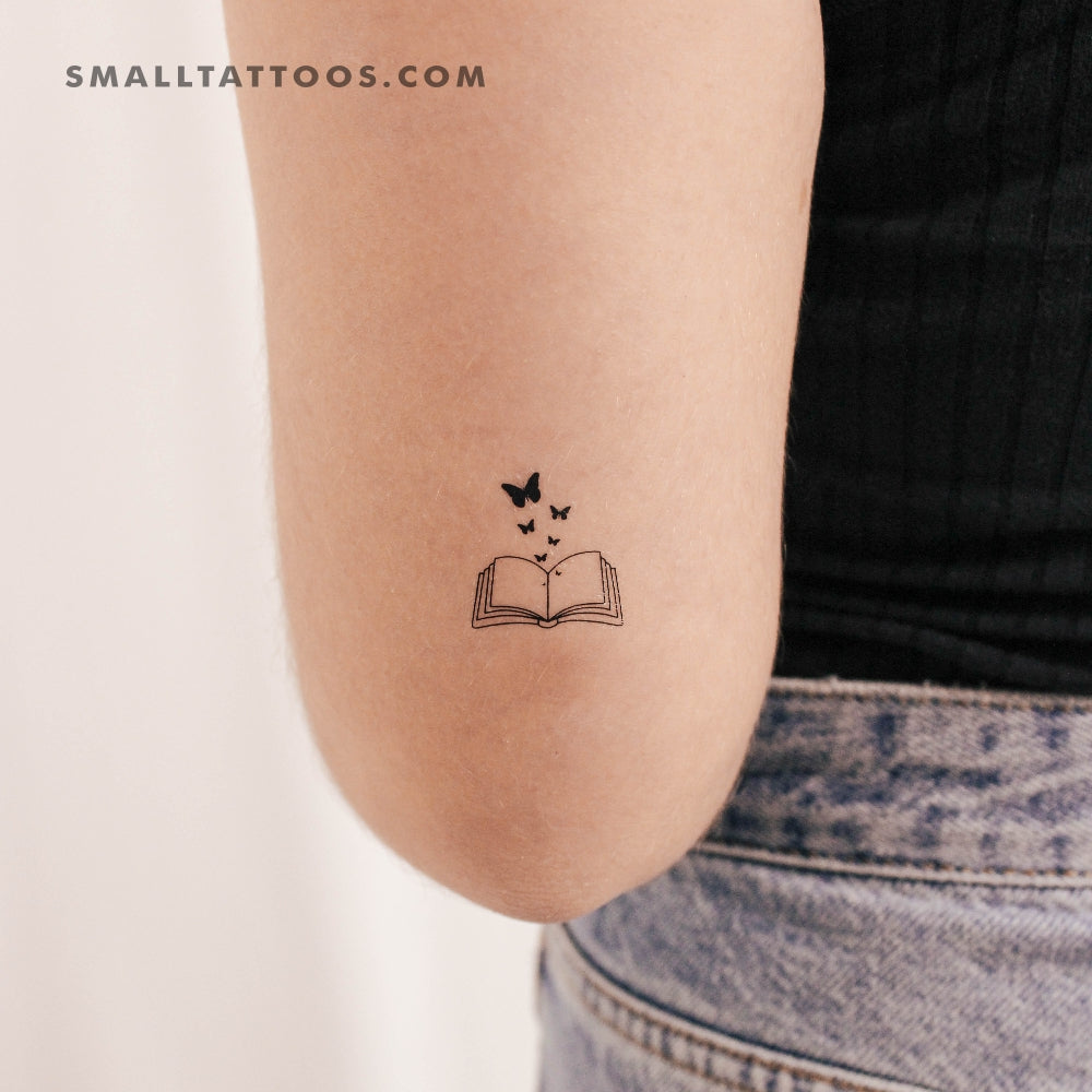Tatuaje temporal de libro de mariposas pequeñas (juego de 3)