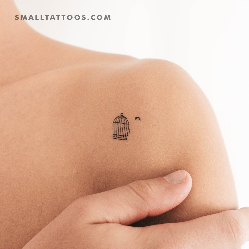 Bird Cage Temporary Tattoo (Set of 3)