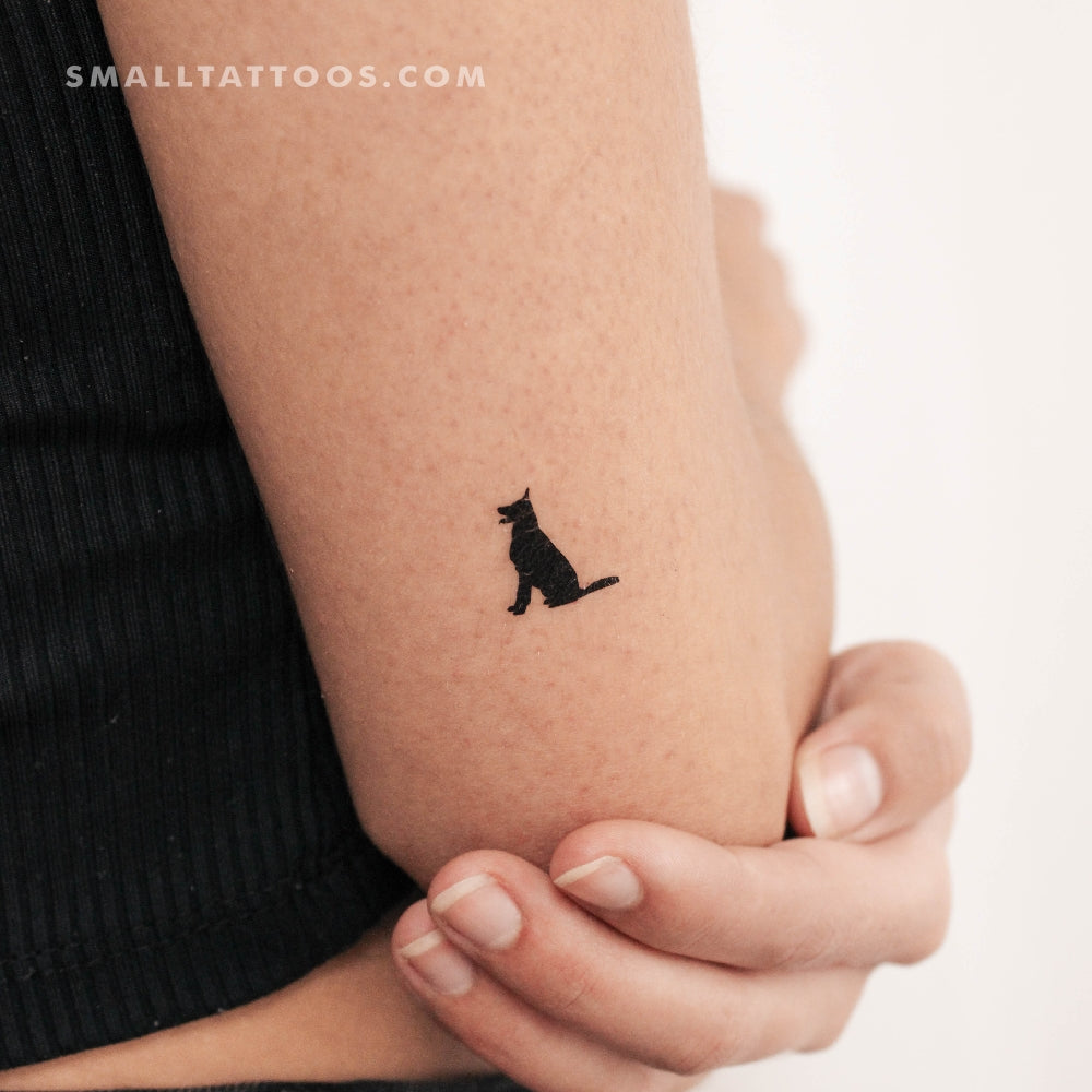Tatuaje temporal pequeño de pastor alemán (juego de 3)